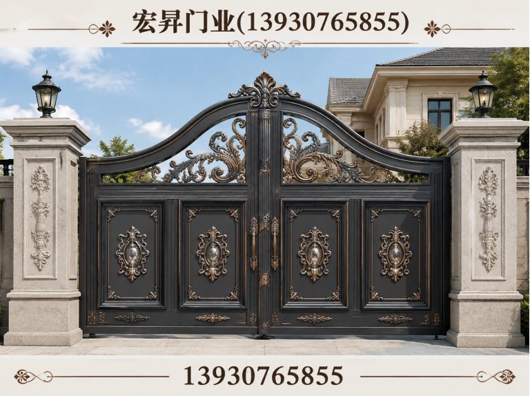 黄骅市别墅入户铜门展示图